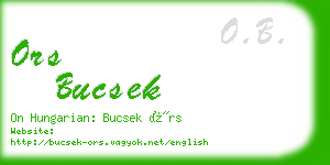 ors bucsek business card